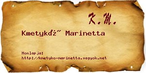 Kmetykó Marinetta névjegykártya
